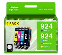 Halloya 924 Cartouches d'encre pour HP 924 Cartouches 924XL 924e Compatibles pour HP OfficeJet 8120 8122 8123 8125 8128 8130 8132 8133 8134 8135 (avec Puce,4-per)