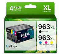 Halloya 963XL Cartouches d'encre Remplacement pour HP 963 XL pour HP OfficeJet Pro 9010 9010e 9012 9012e 9014 9014e 9015 9015e 9016 9016e 9018 9019 9020 9022e 9025 9025e(4Pack)