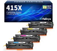 Halloya Lot de 4 cartouches de toner 415X 415A compatibles avec HP 415X Color Laserjet Pro MFP M479fdw M479fnw M479fdn M454dw M454dn W2030X W2030A W2031X (lot de 4, avec puce d'origine)