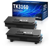 Halloya TK3160 TK-3160 Toner Noir 12 500 Pages | Compatible pour Kyocera ECOSYS P3045dn P3050dn P3055dn P3060dn P3150dn P3155dn P3260dn M3145dn M3645dn M3860id (2 noir)