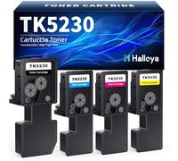 Halloya TK5230 compatible avec Kyocera TK-5230 TK 5230 pour ECOSYS M5521Cdw M5521Cdn P5021Cdn P5021Cdw P5021 M5521 TK-5230K TK-5230C TK-5230Y TK-523. 0 m (lot de 4)