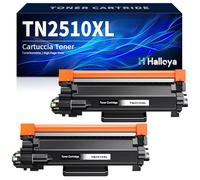 Halloya TN2510XL TN2510 Cartouche de toner compatible avec Brother TN-2510XL Haut rendement pour Brother DCP-L2627DWE L2660DW MFC-L2860DWE L2800DW L2860DW L2827DWXL L2827DW L2827DWE (lot de 2)