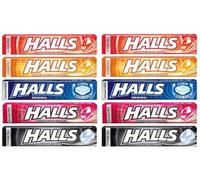Halls Mix - Mélange saveur menthe - Fraise | Miel et citron | Original | Pastèque | Extra fort - 10 sachets de 35 g