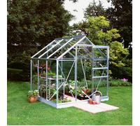 Serre de jardin 3,8m² aluminium et verre horticole + embase Halls so0170 + so1693