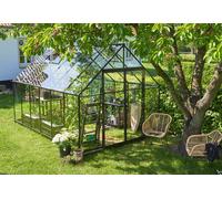 Halls Serre de Jardin en Aluminium et Verre Trempé Qube 812 Noir 9,9 m² - F09863
