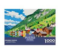 Hallstatt, Autriche Puzzle en Bois Imperméable Puzzles De 1000 Pièces pour Adultes Cadeaux Coloré De Décoration pour La Maison