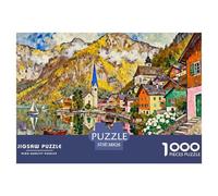 Hallstatt, Autriche Puzzle en Bois Imperméable Puzzles De 1000 Pièces pour Adultes Coloré De Décoration pour La Maison