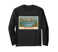 Hallstatt Poster Vintage Autriche Souvenir de Voyage Art Graphique Manche Longue