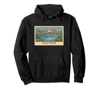 Hallstatt Poster Vintage Autriche Souvenir de Voyage Art Graphique Sweat à Capuche