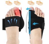 Hallux Valgus, Orthese Hallux Valgus Peut Soulager l'exostose des Orteils, 1 Paire Ecarteur Orteil + 4 Plaque Amovible 0°/10°+2 Paires Separateur Orteil Silicone, Hallux Valgus Orthese Corrective-Noir