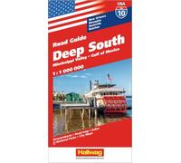 Hallwag USA Deep South Road Map: New Orleans, Memphis, Nashville, Natchez