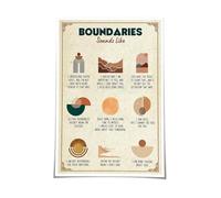 Hallway Wall Decor Types of Boundaries Poster Positive Mental Health Chart Wall Art Deco Bathroom Poster Landscape Modern Prints Paintings(Unframed,16x24inch(40x60cm))
