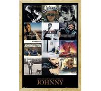 Hallyday, Johnny - Poster - Couvertures + cadres interchangeables, Shinsuke® Maxi MDF hêtre, vitre acrylique
