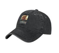 Hallyday Rock Singer Johnny Casquette Denim Lavé Unisexe - Casquette Baseball Vintage Adulte Réglable - Chapeau Rock Décontracté avec Logo du Chanteur - Accessoire Mode Fan Musique Française