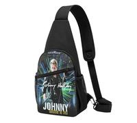 Hallyday Rock Singer Johnny - Sac à Main Léger Vintage Rock Français - Petit Sac en Nylon Résistant - Porté Épaule ou Poitrine - Idéal pour Voyage, Concert, Quotidien