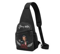 Hallyday Rock Singer Johnny - Sac à Main Léger Vintage Rock Français - Petit Sac en Nylon Résistant - Porté Épaule ou Poitrine - Idéal pour Voyage, Concert, Quotidien
