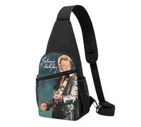 Hallyday Rock Singer Johnny - Sac à Main Léger Vintage Rock Français - Petit Sac en Nylon Résistant - Porté Épaule ou Poitrine - Idéal pour Voyage, Concert, Quotidien