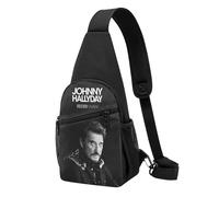 Hallyday Rock Singer Johnny - Sac à Main Léger Vintage Rock Français - Petit Sac en Nylon Résistant - Porté Épaule ou Poitrine - Idéal pour Voyage, Concert, Quotidien