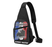 Hallyday Rock Singer Johnny - Sac à Main Léger Vintage Rock Français - Petit Sac en Nylon Résistant - Porté Épaule ou Poitrine - Idéal pour Voyage, Concert, Quotidien