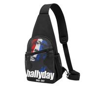 Hallyday Rock Singer Johnny Sac Poitrine Bandoulière Décontracté - Sac à Bandoulière Homme Femme, Sac Crossbody Léger pour Voyage et Quotidien, Accessoires Musique, Cadeau