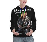 Hallyday Rock Singer Johnny Sweat à Capuche Femme - Hoodie Rock Vintage Doux et Confortable - Pull Décontracté à Manches Longues pour Fan de Musique - Cadeau pour Admiratrice de la Légende Large