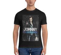 Hallyday Rock Singer Johnny T-Shirt Homme Manches Courtes en Coton - Tee Shirt Rock Musique pour Fans - Top Casual Confortable, T-Shirt Graphique Concert, Cadeau Fan Collection Large