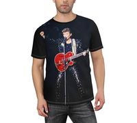 Hallyday Rock Singer Johnny T-Shirt Homme Rock - Tee-Shirt Col Rond à Manches Courtes en - Haut Décontracté Vintage pour Fan de Musique Française - Cadeau pour Admirateur du Rockeur Légendaire XL