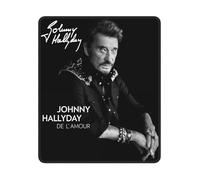 Hallyday Rock Singer Johnny Tapis de Souris 10x12 Pouces - Base en Caoutchouc Antidérapant -Tapis Ordinateur Rock Vintage - Accessoire Bureau Musique pour Fans de - Décor de Bureau Gamer ou Travail