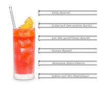 HALM Aperol Spritz Énoncés Verre Pailles Saint Aperoli 6x 23 cm - Édition Cadeau - dictons humoristiques gravés incl. Brosse Paille de verre