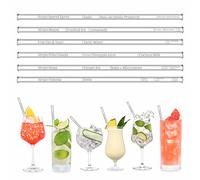 HALM pailles en verre 6x gravées avec recettes de mocktails avec mesures pour un mélange parfait sans alcool Mojito sans alcool, Spritz sans alcool, Gin-Tonic sans alcool, Pina Colada, Paloma, Hugo