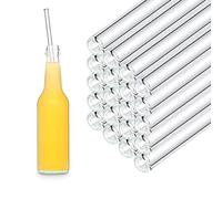 HALM Pailles en verre réutilisables - 50 pièces droites 30 cm - pour gastronomie, restaurant, bar, café, hôtel - Résistant au lave-vaisselle - Tubes en verre pour longs cocktails, smoothies