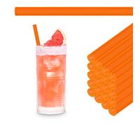 HALM Verre Orange Néon Pailles Réutilisables - 50 Pièces Droites 20 cm pour Gastronomie, Restaurant, Bar, Café, Hôtel - Résistant au Lave-Vaisselle - Tubes en Verre