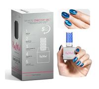 HALMAI de Vernis Gel OneCoat Effet Œil de Chat avec Aimant-5 en 1 pour Ongles (Base,Couleur,Builder,Renfort,Top Coat) -Manucure DIY et Facile-Cadeau pour Débutants & Usage Domestique (Bleu)