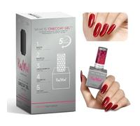 HALMAI de Vernis Gel OneCoat Effet Œil de Chat avec Aimant-5 en 1 pour Ongles (Base,Couleur,Builder,Renfort,Top Coat) -Manucure DIY et Facile-Cadeau pour Débutants & Usage Domestique (Rouge)