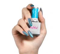HALMAI de Vernis Gel OneCoat Effet Œil de Chat avec Aimant-5 en 1 pour Ongles (Base,Couleur,Builder,Renfort,Top Coat) -Manucure DIY et Facile-Cadeau pour Débutants & Usage Domestique (Bleu clair)