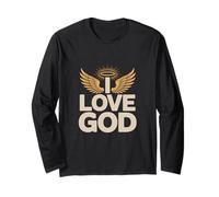 Halo d'ailes d'ange religieuses I Love God Manche Longue