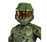 Halo Infinite Master Chief Mask, Kids Costume Headwear Accessory, Child Size Video Game Inspired Vacuform Half-Mask