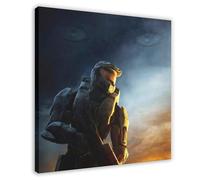 Halo - Master Chief Game Poster sur toile Décoration murale pour salon, chambre à coucher 70 x 70 cm