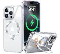 HaloArt 360° Rolatif Support Magnétique Coque pour iPhone 16 Pro [CD Anneau Support Stable pour Mag-Safe] [N°1 Puissance Magnétique & Antichoc Protection Militaire] Coque Fine Durable, Transparent