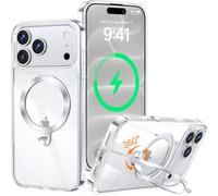 HaloArt 360° Rolatif Support Magnétique Coque pour iPhone 18 Pro Max [CD Anneau Support Stable pour Mag-Safe] [N°1 Puissance Magnétique & Antichoc Protection Militaire] Coque Fine Durable, Transparent