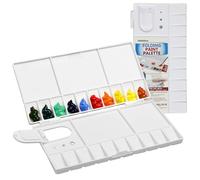 Halobios Palette aquarelle à 25 emplacements avec 5 zones de mélange de peinture, palette acrylique pliable pour bricolage, projet de dessin, cours d'art, plateau de palette de peinture pour adultes,
