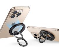 Halolock Anneau Support Magnétique Pour Téléphone,Support Téléphone Compatible Avec Magsafe,Grip Pour Téléphone Compatible Avec Les Séries Iphone 16/15/14/13/12,Béquille Réglable,Noir(Q387)