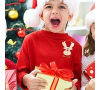 Halooween Lot de 4 broches de Noël clignotantes lumineuses avec ours, Père Noël, bonhomme de neige, décorations de fête pour enfants (C, taille unique)