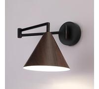 HALOPNCT Appliques murales pour Chambre à Coucher en Bois Nordique Grain avec cône Lampe à tête Lampe ajusté Les Lampes murales de Chambre à Coucher lit à Coucher