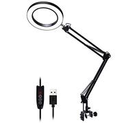 HALOPNCT LED Magnifier 5X Interface USB 3 Couleur Éclairage Magrand de Longer Light Magnifier Lecteur de réparation Clip d'éclairage