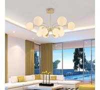 HALOPNCT V-Intage Pendant Light Sputnik 12 Light Mid Century Metal Chandeliers for Dining Room Kitchen Island Moderne Globe Plafond Aménagement de Vieil