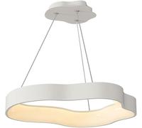 HALOPNCT V-Intage Pendant Light White White Ring Chandelier Ajustement de Suspension réglable avec Une Teinte de Fer et LED 24W