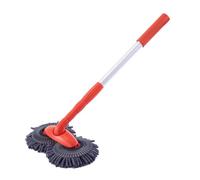 Haloppe Brosse de lavage de voiture amovible avec long manche, 2 en 1 en microfibre avec double disque, sans rayures, serviette sèche pour laver le pare-brise de voiture A