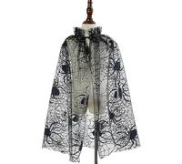 Haloppe Costume d'Halloween Cape en tulle en toile d'araignée - Cape légère pour cosplay - Accessoire de photographie - Noir