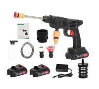 Haloppe Nettoyeur haute pression portable sans fil 24 V 1500 mAh avec 2 batteries - Kit de nettoyage haute pression pour voiture, clôture, fenêtre, mur, jardin